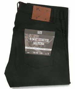 The Pen Slim 10.5oz Raw Stretch Selvedge- Black