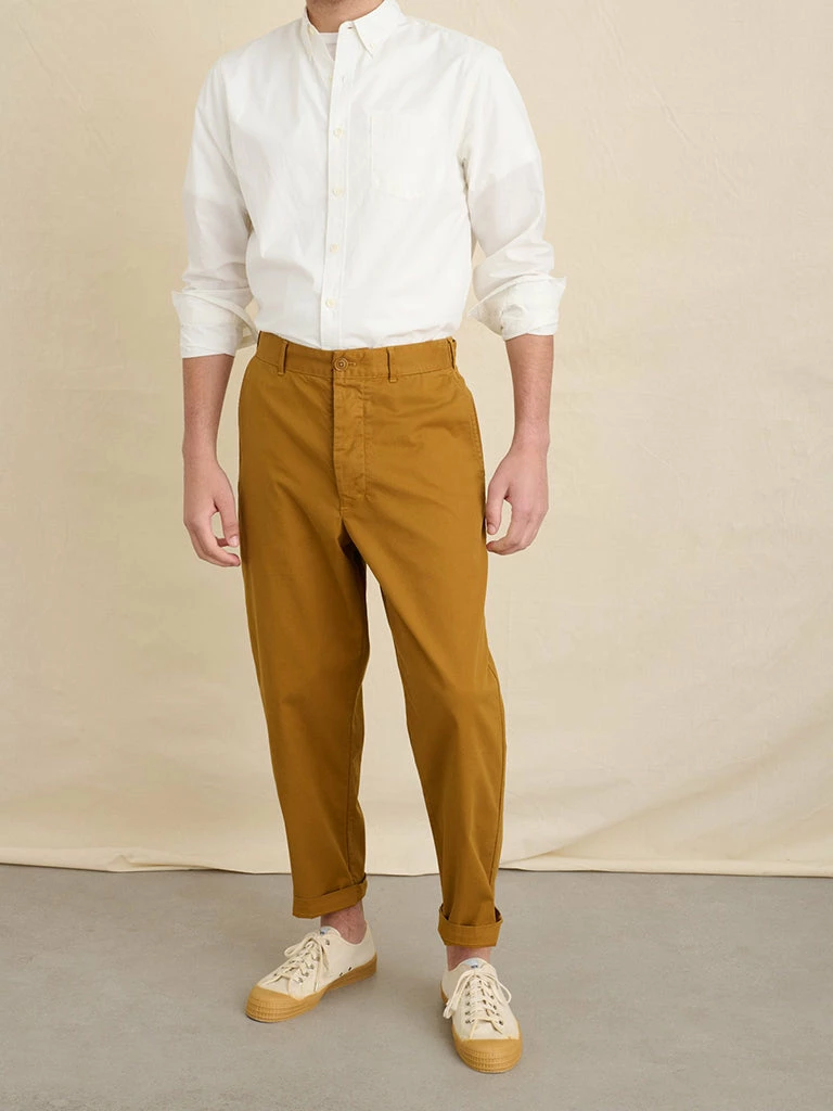 Flat Front Chino- Golden Khaki 2 Flat Front Chino- Golden Khaki - Image 2