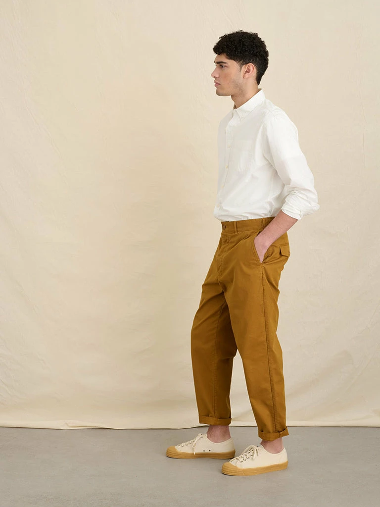 Flat Front Chino- Golden Khaki 3 Flat Front Chino- Golden Khaki - Image 3