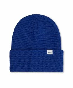 Organic Cotton Waffle Knit Beanie- Royal Blue
