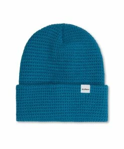 Organic Cotton Waffle Knit Beanie- Teal