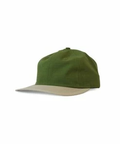 2-Tone Ripstop 6 Panel Cap- Olive/Sand