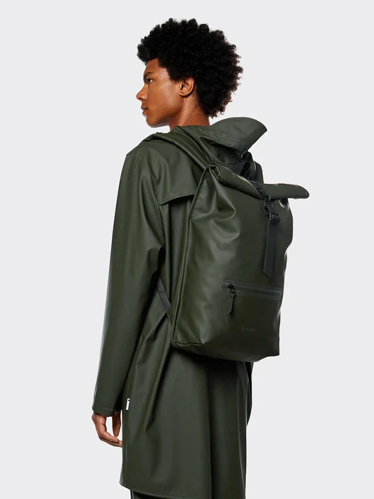 Rolltop Rucksack- Green 2 Rolltop Rucksack- Green - Image 2