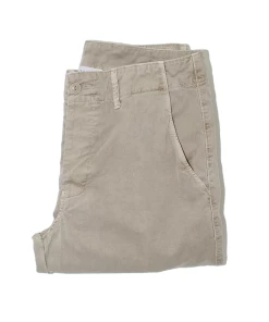 Distressed Button Fly Chino- Khaki