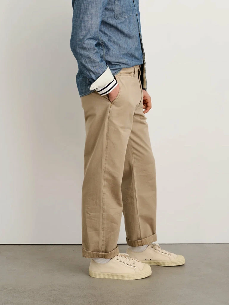 Straight Leg Pant In Vintage Wash- Faded Khaki 4 Straight Leg Pant In Vintage Wash- Faded Khaki - Image 4