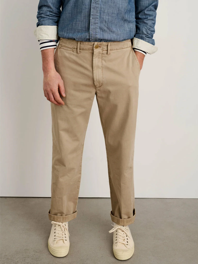 Straight Leg Pant In Vintage Wash- Faded Khaki 2 Straight Leg Pant In Vintage Wash- Faded Khaki - Image 2